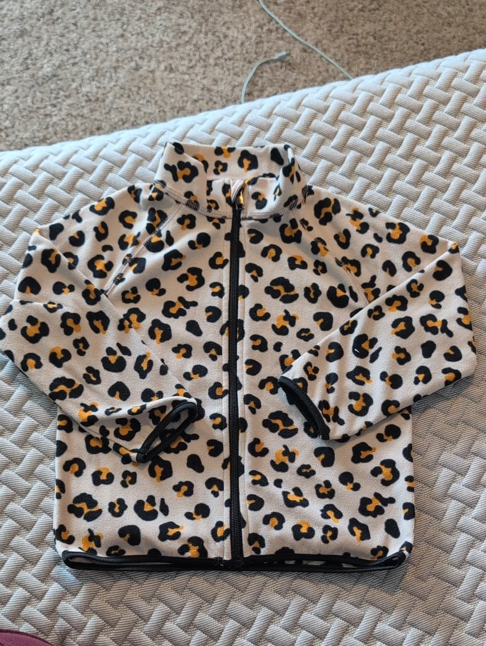 H&M Leopard Print Zip-Up Jacket in White, Black & Yellow